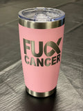 Team Monica & FU🎗️ cancer (double side) pink engraved tumbler