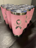 Team Monica & FU🎗️ cancer (double side) pink engraved tumbler