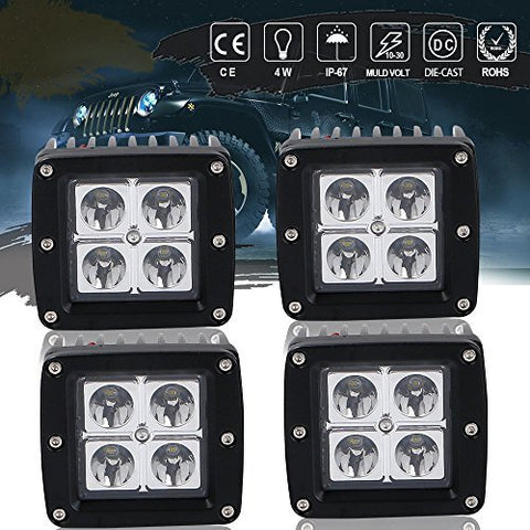 4Pcs 3-inch cube POD Led working spotlights - Hollywood Creations - laser - engraving - clothing - led lights - noco - tumblers - customer