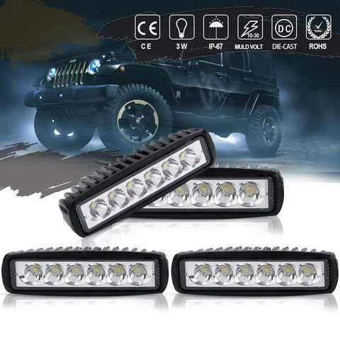 Quakeworld field fog light work light 6-inch 4-piece straight DRL backup cockpit reverse hidden bumper grille LED light strip - Hollywood Creations - laser - engraving - clothing - led lights - noco - tumblers - customer