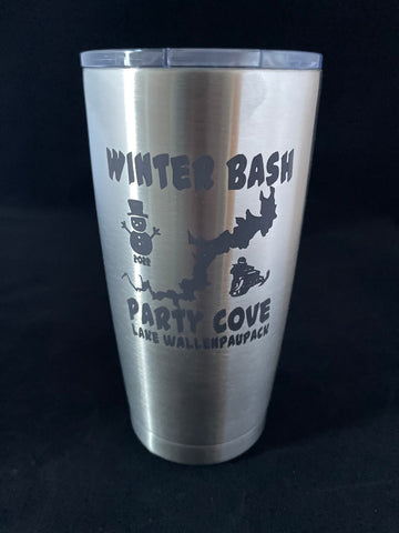 Lake Wallenpaupack Party Cover Winter Bash 2022 (Snowmobile) Tumbler - Hollywood Creations - laser - engraving - clothing - led lights - noco - tumblers - customer