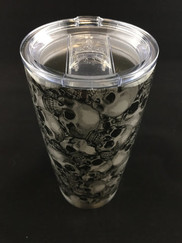 Custom Skull Hydro Dipped YETI Rambler 20 oz Stainless Steel