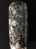 Custom Skull Hydro Dipped YETI Rambler 20 oz Stainless Steel Vacuum Insulated Tumbler w/ MagSlider Lid - Hollywood Creations - dipdude - hydro dip - led lights - noco