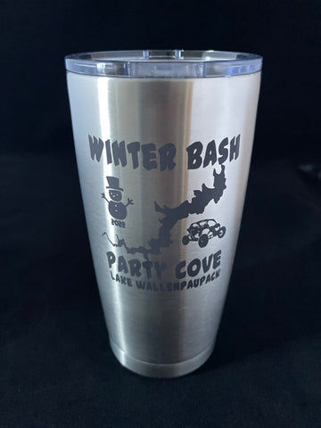 Lake Wallenpaupack Party Cover Winter Bash 2022 (Side By Side) Tumbler - Hollywood Creations - laser - engraving - clothing - led lights - noco - tumblers - customer