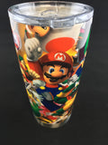 Custom Mario Hydro Dipped Thermo Steel Lil Boss 20 oz Stainless Steel Vacuum Insulated Tumbler - Hollywood Creations - dipdude - hydro dip - led lights - noco