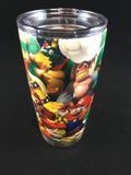 Custom Mario Hydro Dipped  20 oz Stainless Steel Vacuum Insulated Tumbler - Hollywood Creations - dipdude - hydro dip - led lights - noco