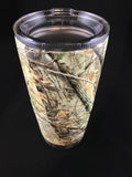 Custom Real Tree Camo Hydro Dipped  20 oz Stainless Steel Vacuum Insulated Tumbler - Hollywood Creations - dipdude - hydro dip - led lights - noco